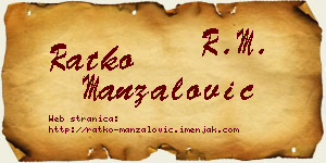 Ratko Manzalović vizit kartica